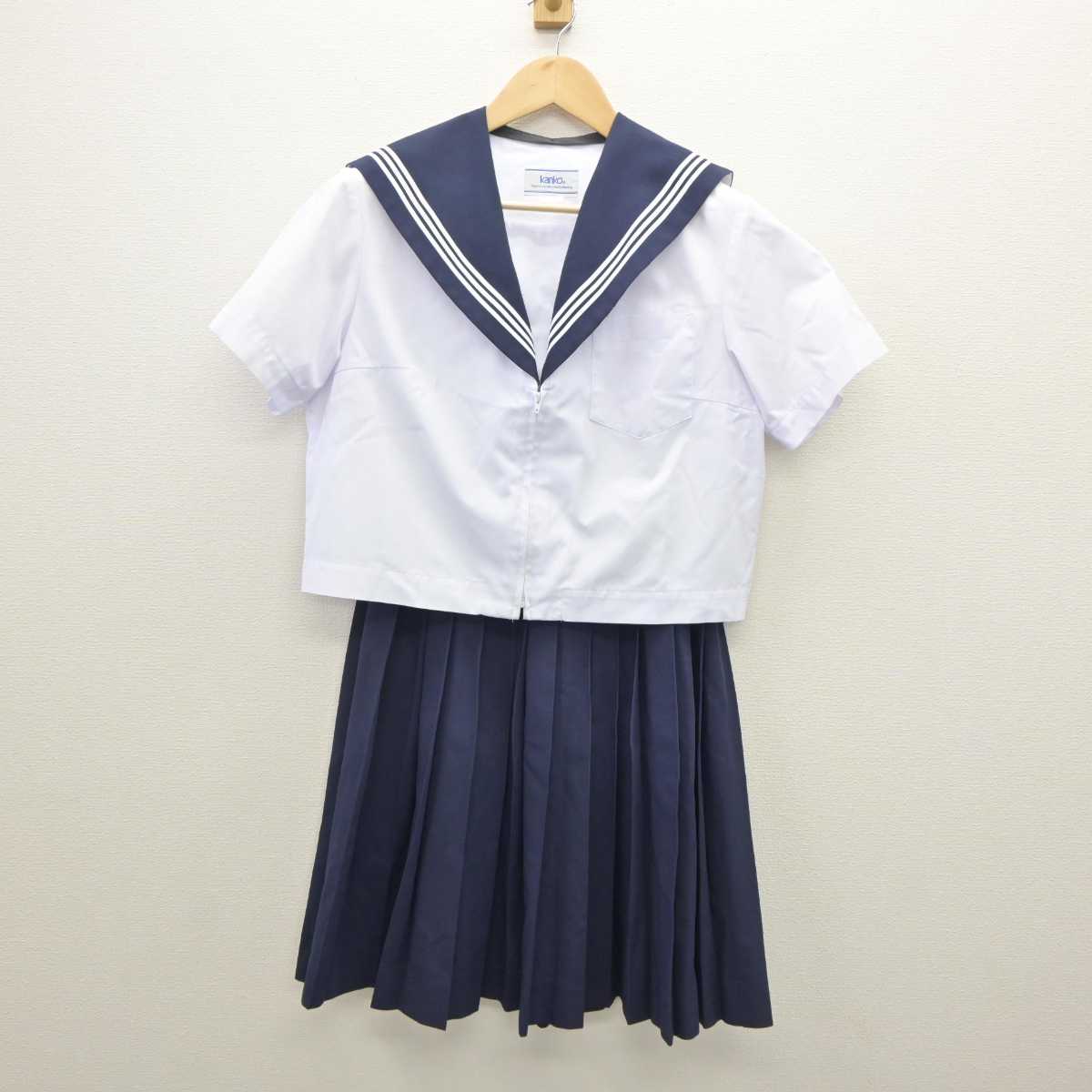 SALEHOT愛知県 美川中学校 女子制服 3点（セーラー服・スカート）sf001890 学生服