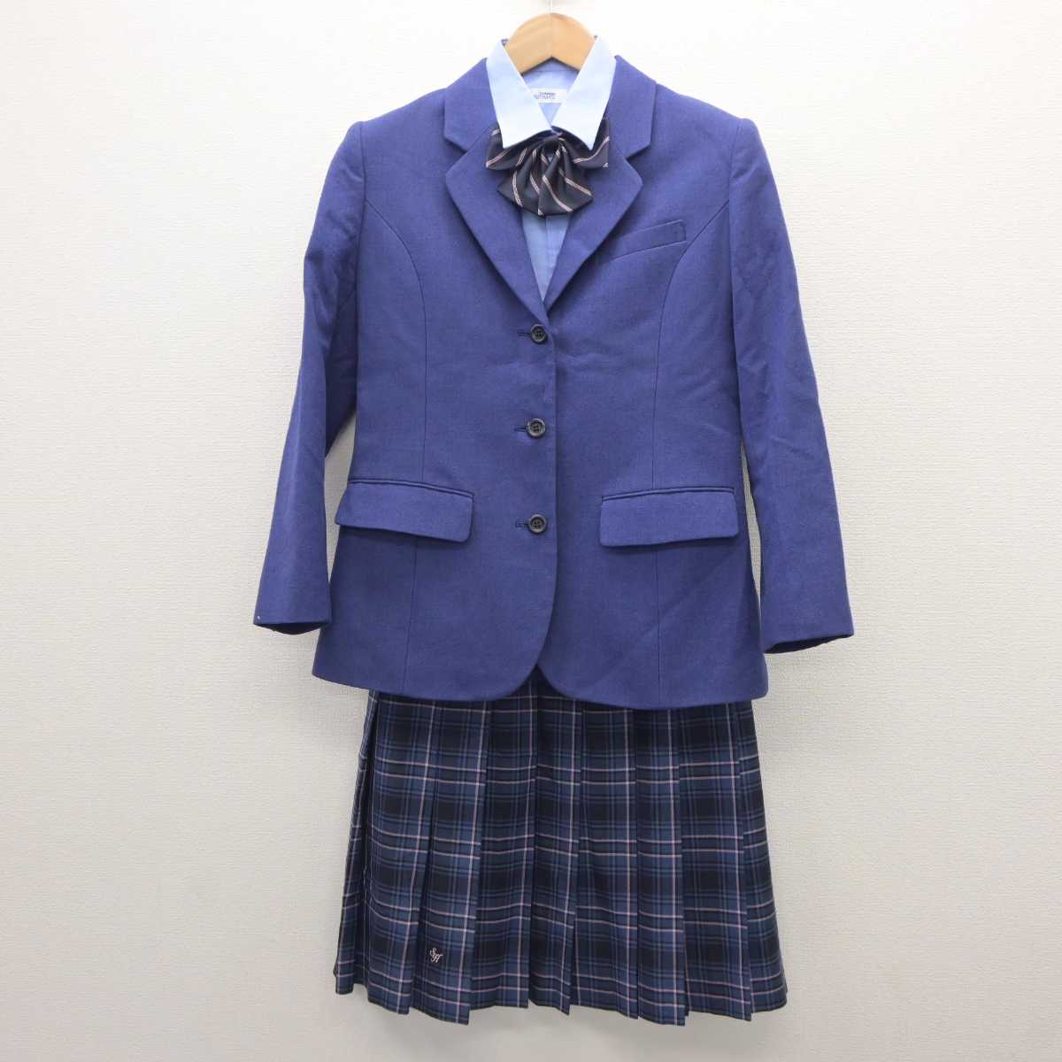 【中古】東京都 桜丘高等学校 女子制服 4点 (ブレザー・シャツ・スカート) sf035690