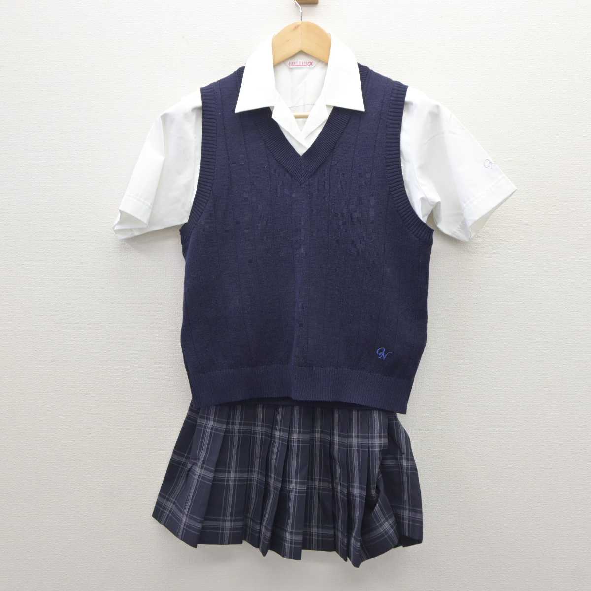 中古】東京都 大妻中野高等学校 女子制服 3点 (ニットベスト 中古】東京都 大妻中野高等学校 女子制服 3点 (ニットベスト