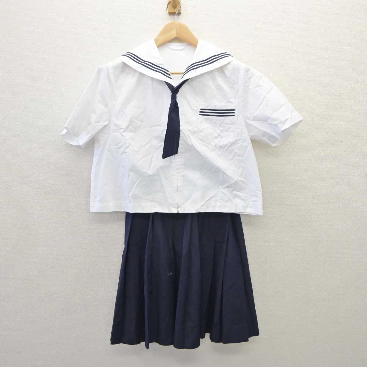 【中古】福島県 西郷村第一中学校 女子制服 5点 (セーラー服・スカート) sf035948