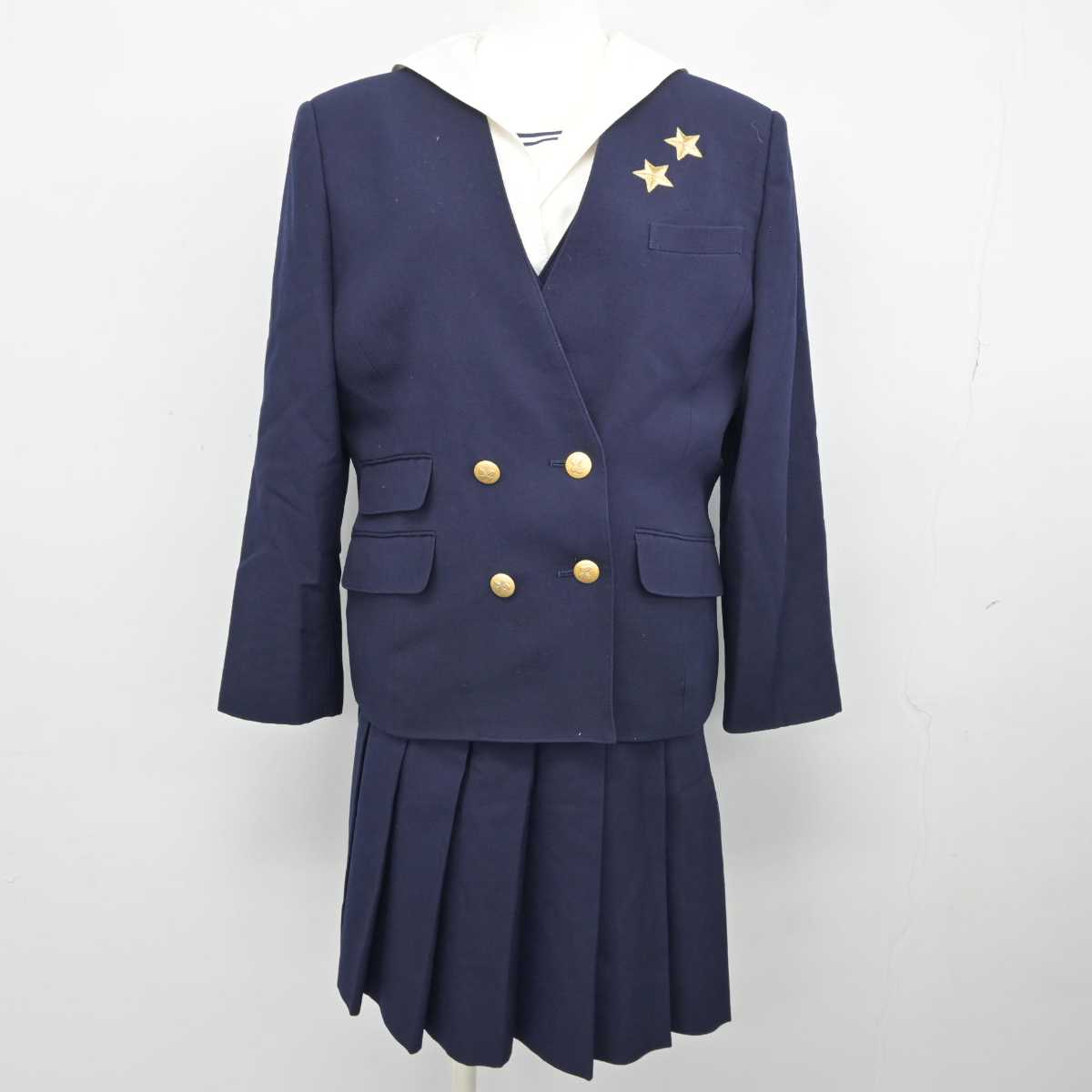 中古】岡山県 就実高等学校 女子制服 4点 (ブレザー・ベスト・セーラー服・スカート) sf040088 | 中古制服通販パレイド