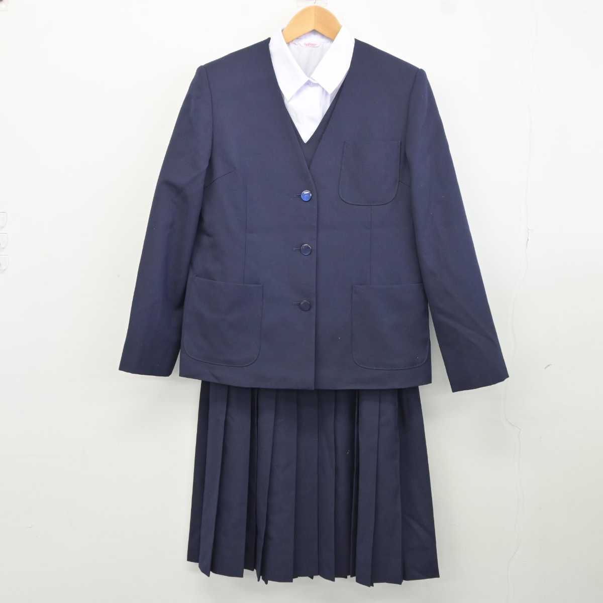 【中古】埼玉県 上尾市立原市中学校 女子制服 4点 (ブレザー・ベスト・シャツ・スカート) sf040199