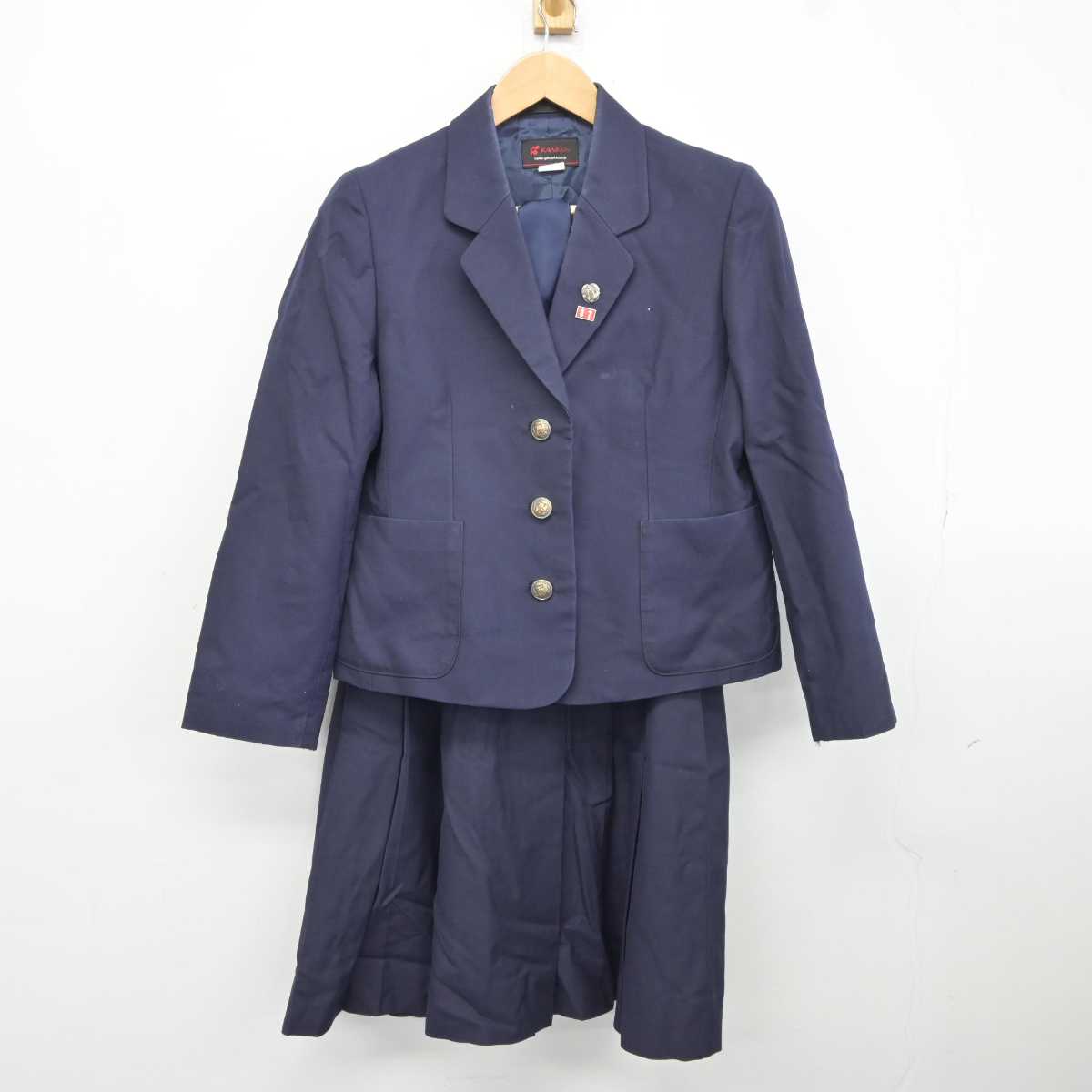 【中古】青森県 弘前実業高等学校 女子制服 4点 (ブレザー・ベスト・スカート) sf040350