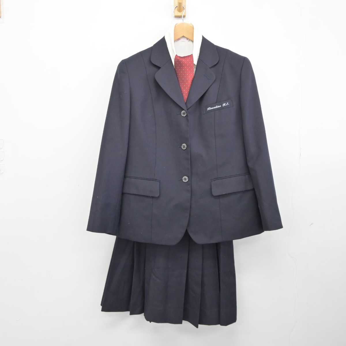 【中古】大阪府 かわち野高等学校 女子制服 5点 (ブレザー・シャツ・ニット・スカート) sf040461