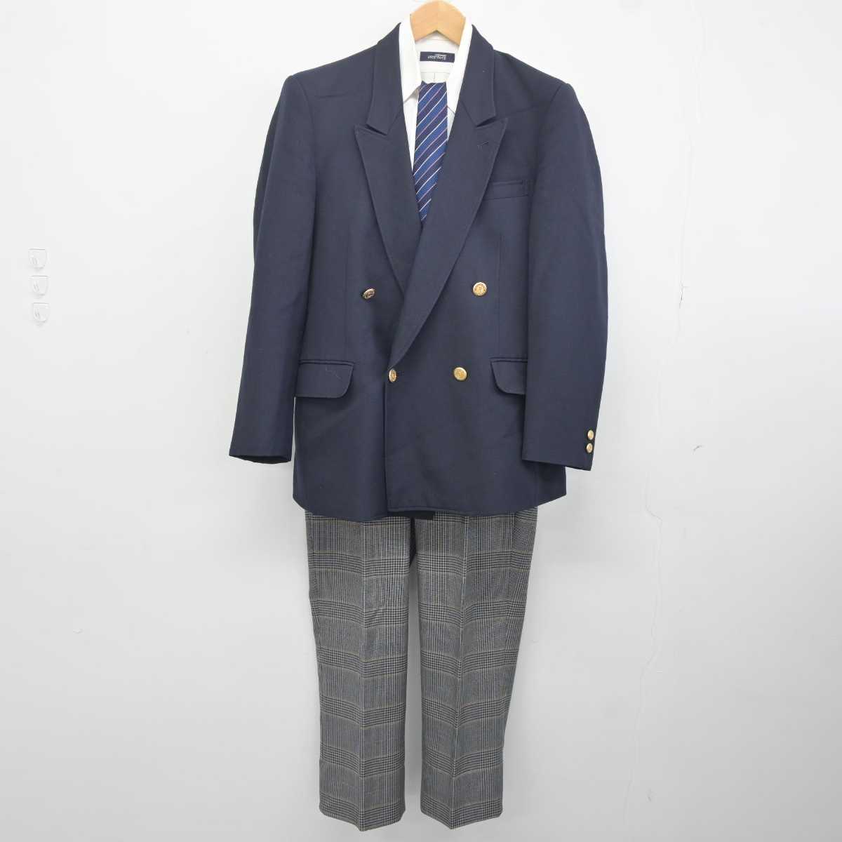 中古】茨城県 土浦第三高等学校 男子制服 5点 (ブレザー・シャツ