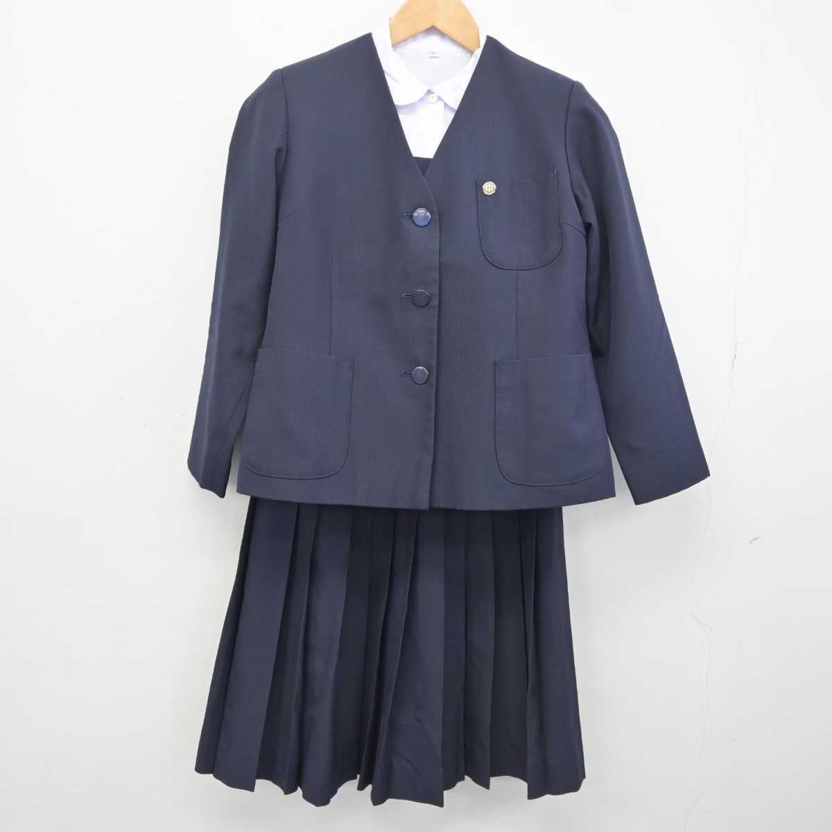 【中古】埼玉県 幡羅中学校 女子制服 5点 (ブレザー・ベスト・シャツ・スカート) sf040908