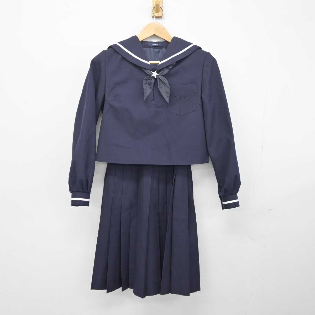 【中古】北海道 北星学園女子中学高等学校 女子制服 3点 (セーラー服・スカート) sf041086