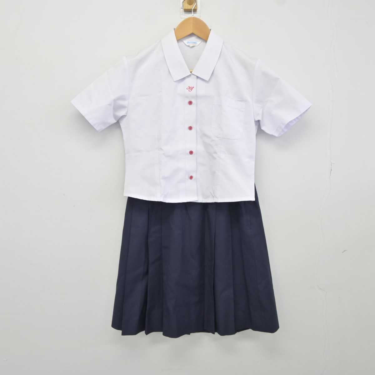 【中古】青森県 弘前実業高等学校 女子制服 2点 (シャツ・スカート) sf041129