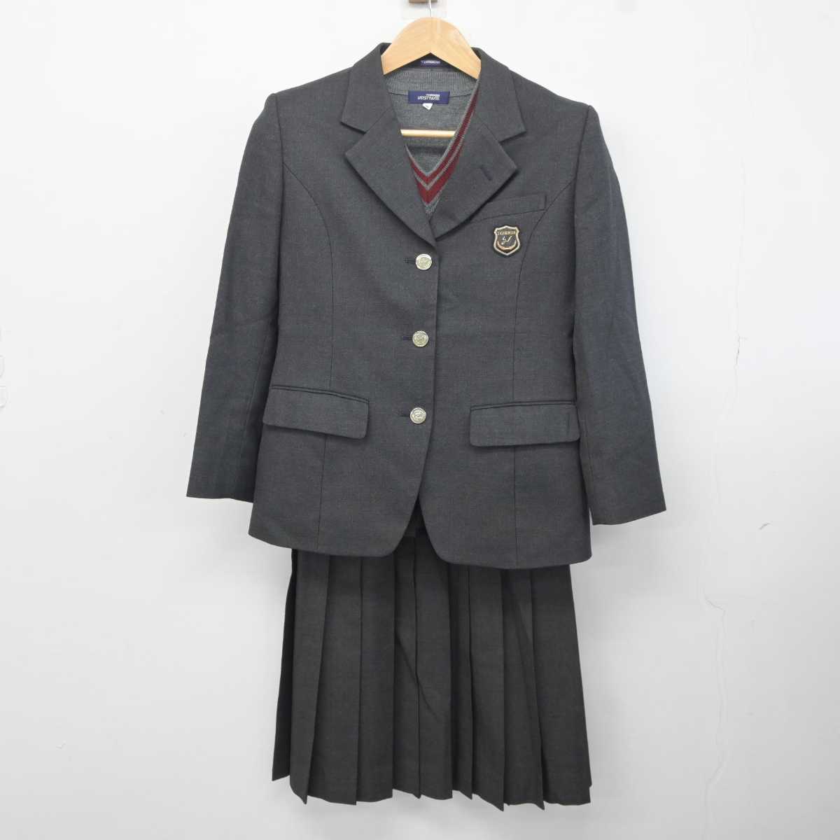 中古】長崎県 佐世保西高等学校 女子制服 3点 (ブレザー・ニット・スカート) sf041368 | 中古制服通販パレイド