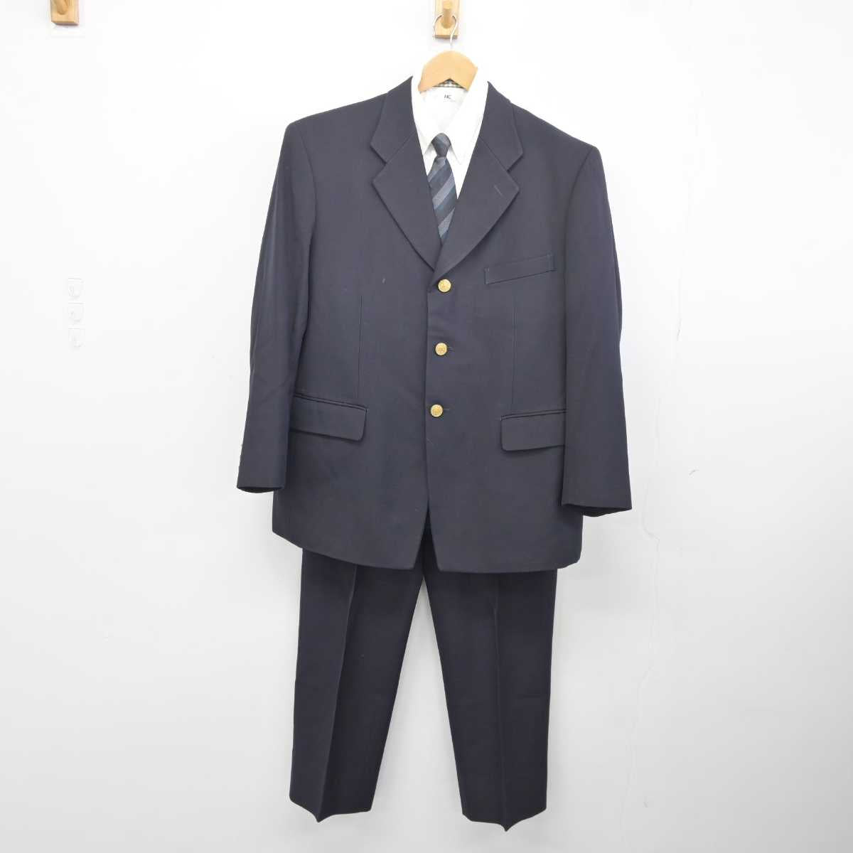 【中古】岡山県 明誠学院高等学校 男子制服 4点 (ブレザー・シャツ・ズボン) sf041411