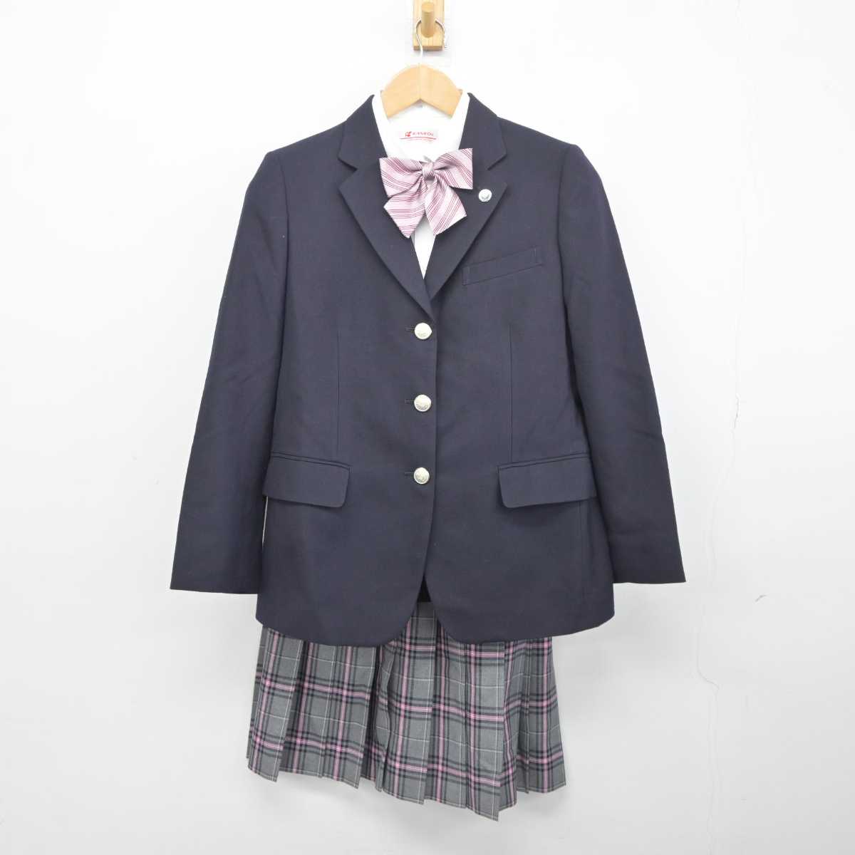 中古】大阪府 クラーク記念国際高等学校 女子制服 5点 (ブレザー