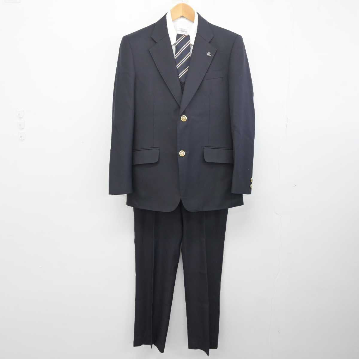 中古】神奈川県 法政大学第二高等学校 男子制服 6点 (ブレザー・ニット