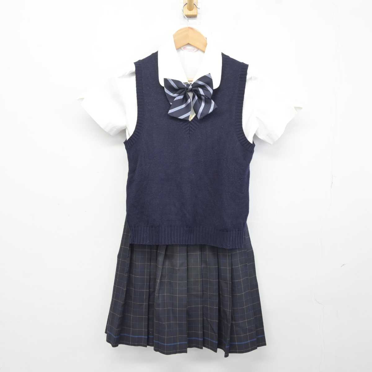 中古】佐賀県 神埼高等学校 女子制服 5点 (ニットベスト・シャツ・スカート) sf041886 | 中古制服通販パレイド