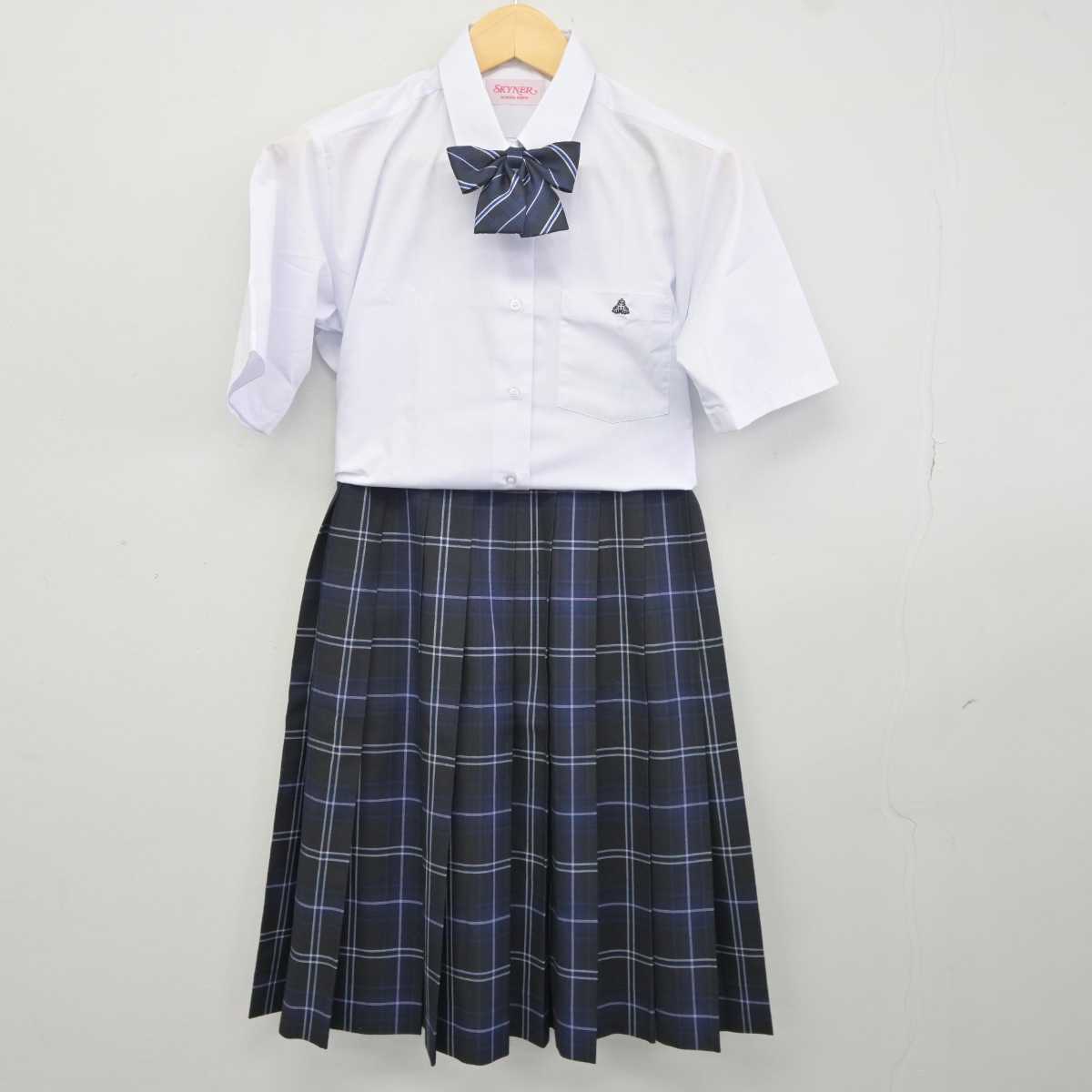 中古】千葉県 東葛飾中学校 女子制服 3点 (シャツ・スカート) sf041969