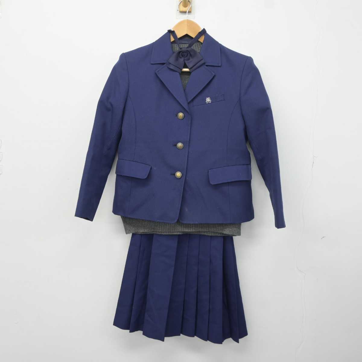 中古】福井県 美方高等学校 女子制服 4点 (ブレザー・ニット