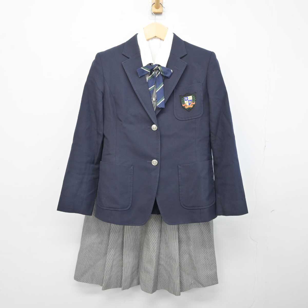 【中古】福岡県 玄界高等学校 女子制服 5点 (ブレザー・ベスト・シャツ・スカート) sf042053