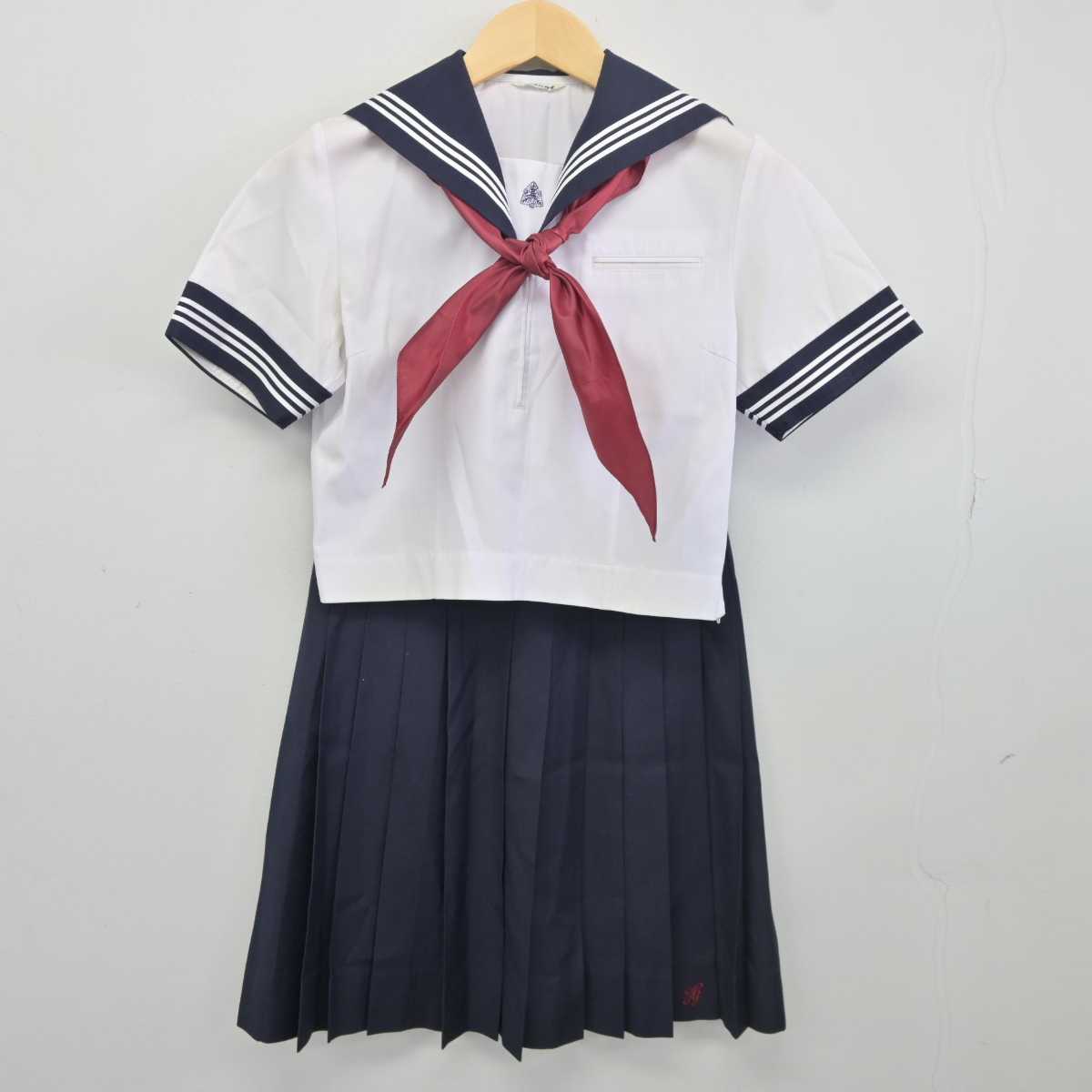 【中古】埼玉県 本庄高等学校 女子制服 3点 (セーラー服・スカート) sf042097