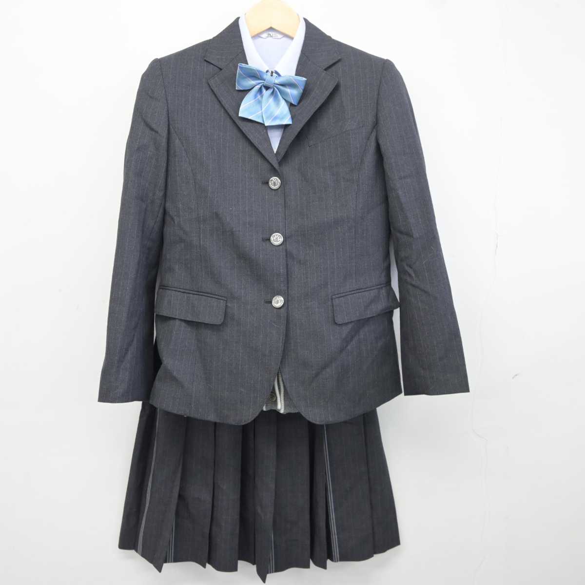 【中古】三重県 四日市メリノール学院高等学校 女子制服 5点 (ブレザー・ニット・シャツ・スカート) sf042236