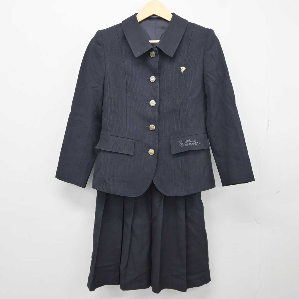 【中古】広島県 広島商業高等学校 女子制服 3点 (ブレザー・スカート) sf042444