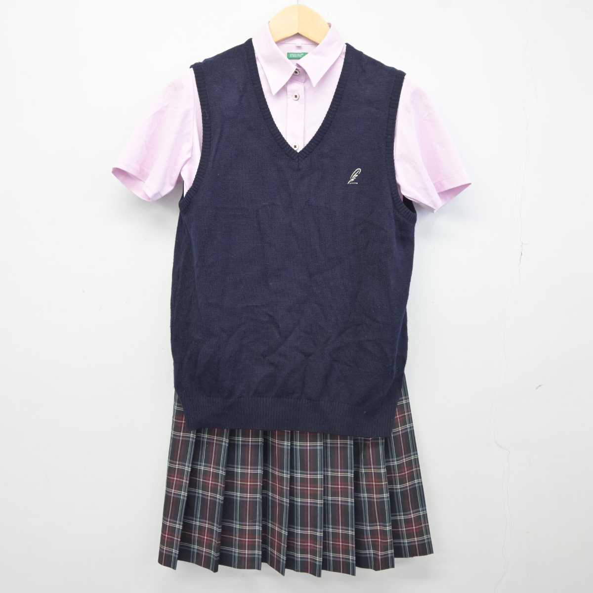 中古】大阪府 大阪高等学校 女子制服 4点 (ニットベスト・シャツ・シャツ・スカート) sf042754 | 中古制服通販パレイド