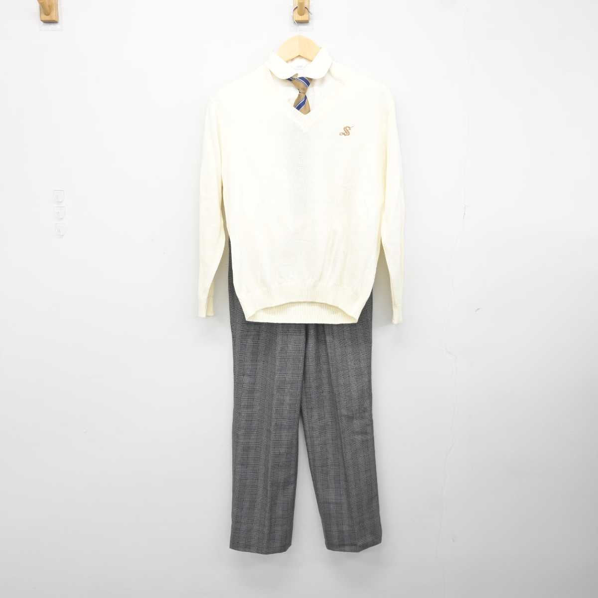 中古】栃木県 作新学院高等学校 女子制服 4点 (ニット・シャツ・ズボン) sf042815 | 中古制服通販パレイド