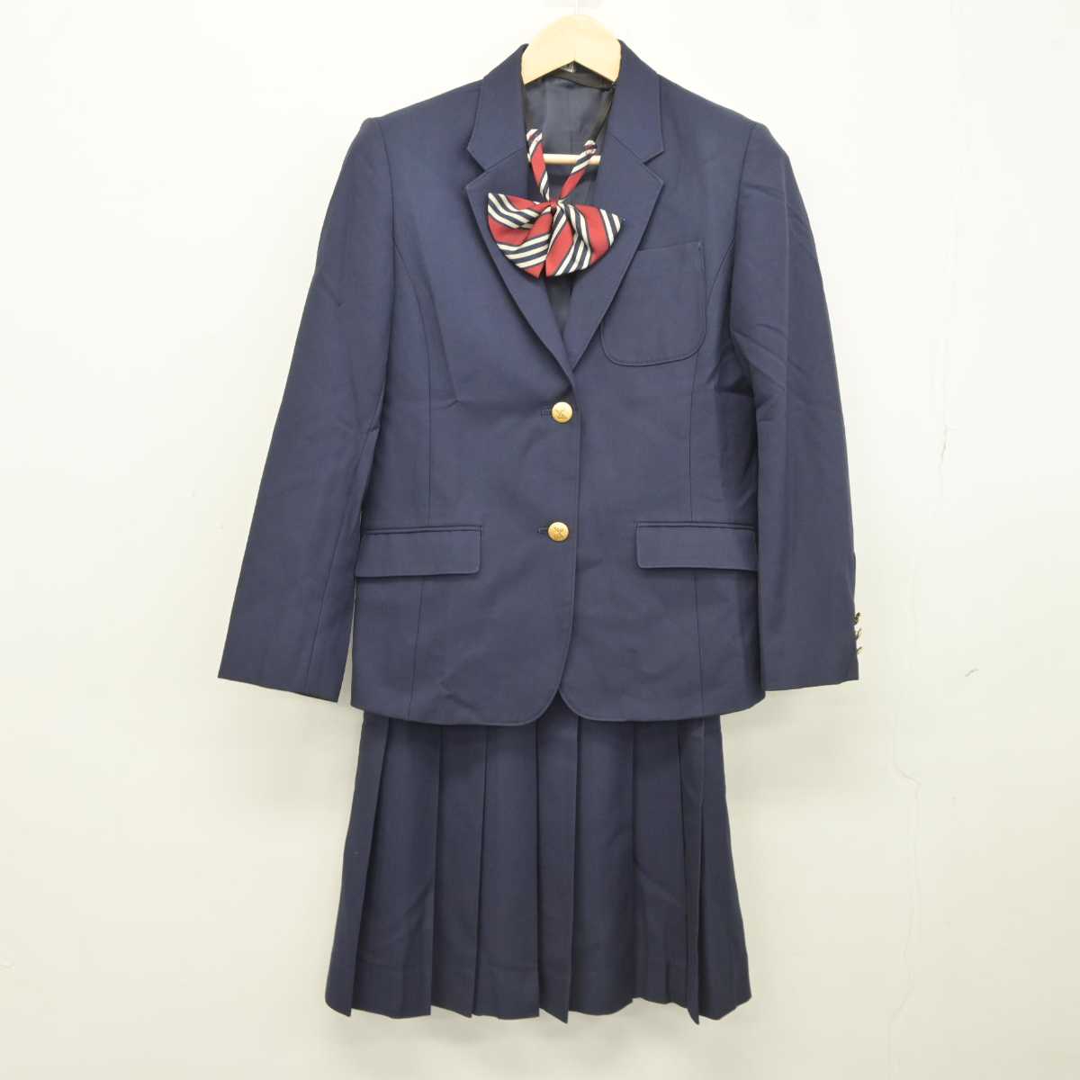 【中古】福島県 白河旭高等学校 女子制服 4点 (ブレザー・ベスト・スカート) sf043031