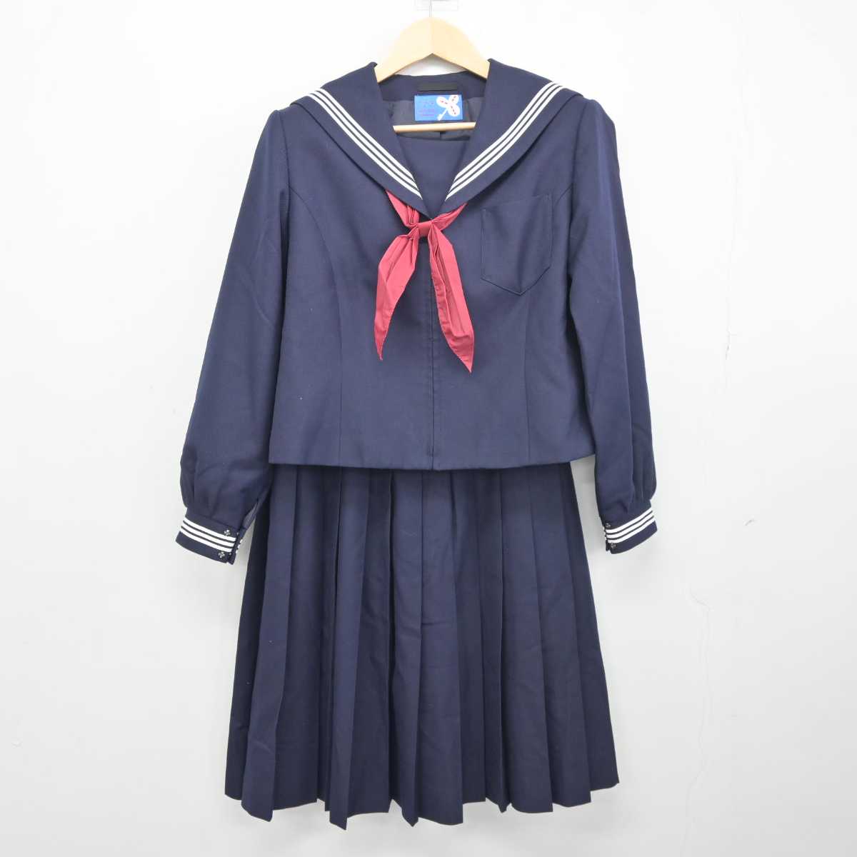 中古制服】山梨県 昭和町立押原中学校 女子制服 3点（セーラー服