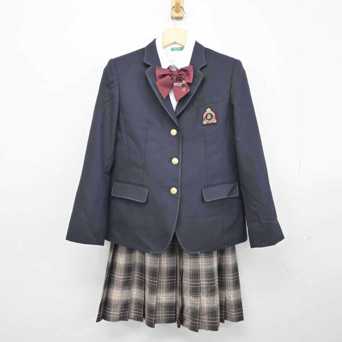 中古】宮崎県 尚学館中学校 女子制服 5点 (ブレザー・シャツ・スカート