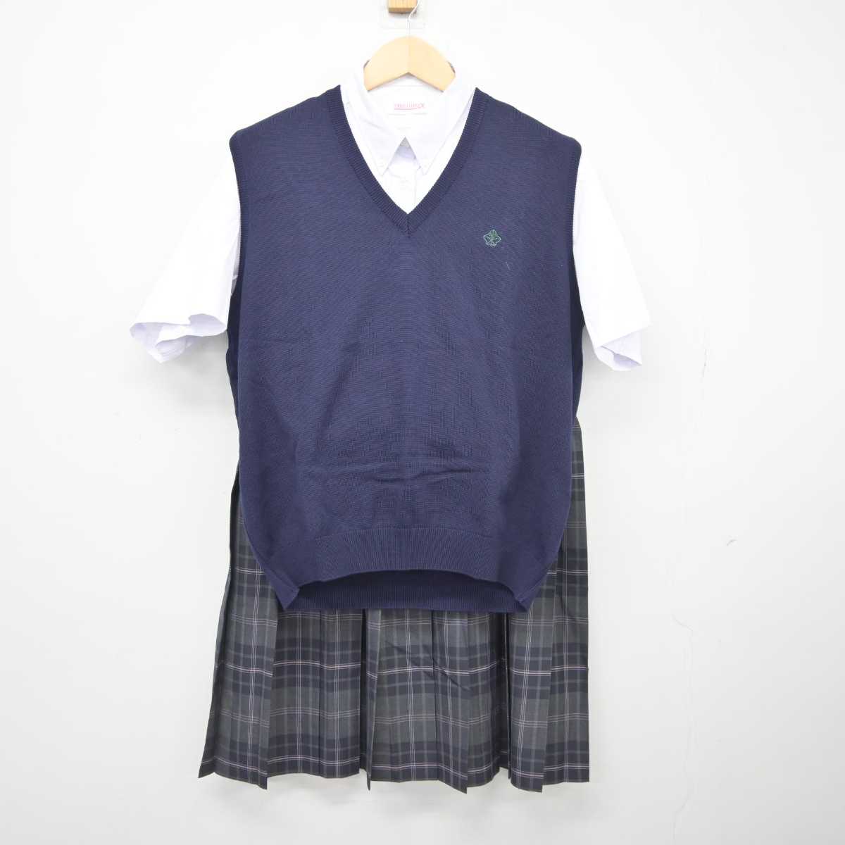 中古】大阪府 箕面自由学園高等学校 女子制服 5点 (シャツ・ニットベスト・スカート) sf043307 | 中古制服通販パレイド