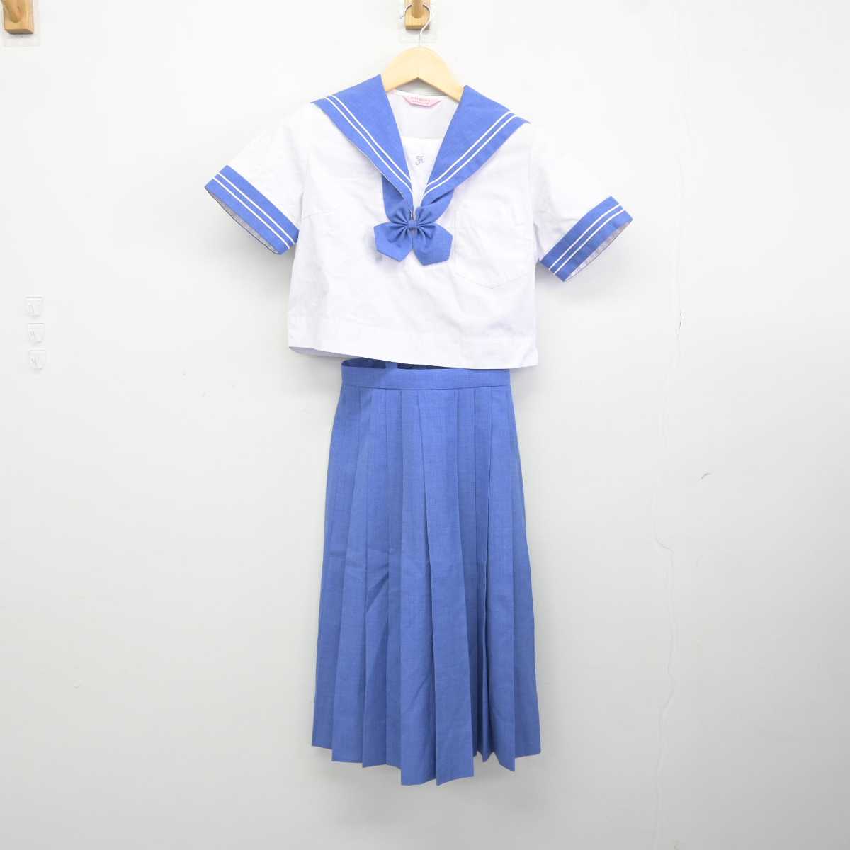 【中古】熊本県 熊本市立二岡中学校 女子制服 3点 (セーラー服・スカート) sf043524