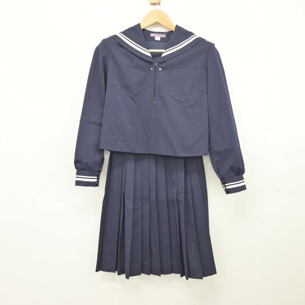 【中古】高知県 土佐女子中学高等学校 女子制服 3点 (セーラー服・スカート) sf043650