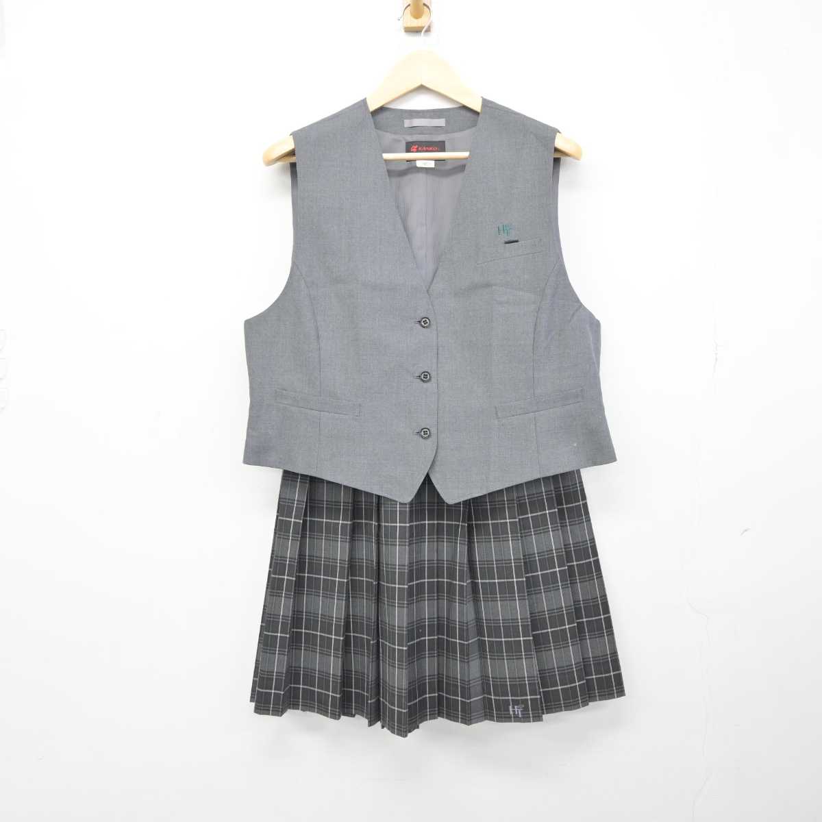 【中古】北海道 東月寒中学校 女子制服 2点 (ベスト・スカート) sf044715