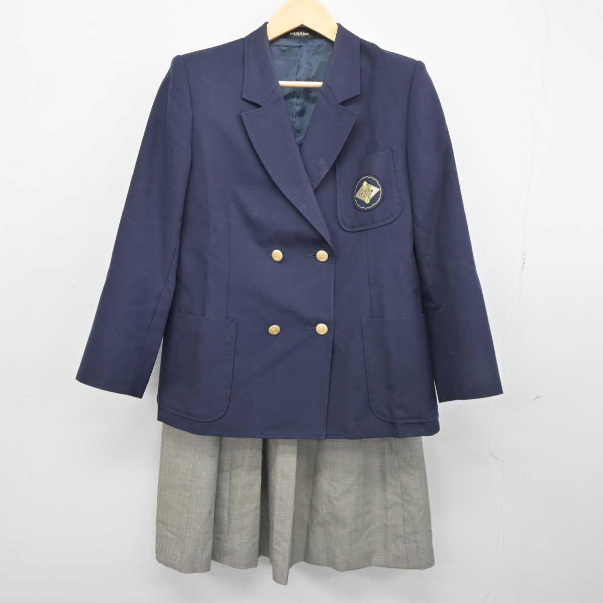 中古】埼玉県 霞ヶ関中学校 女子制服 3点 (ブレザー・ニット・スカート