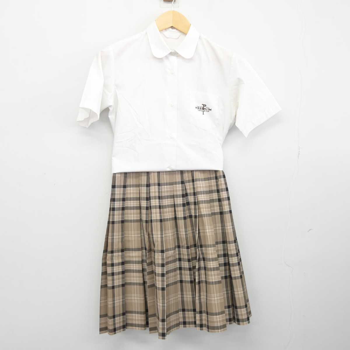 【中古】埼玉県 浦和ルーテル学院中学校 女子制服 2点 (シャツ・スカート) sf044879