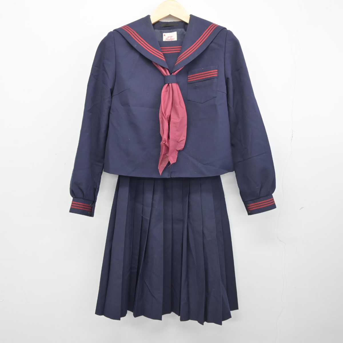 中古】富山県 大沢野中学校 女子制服 3点 (セーラー服・スカート