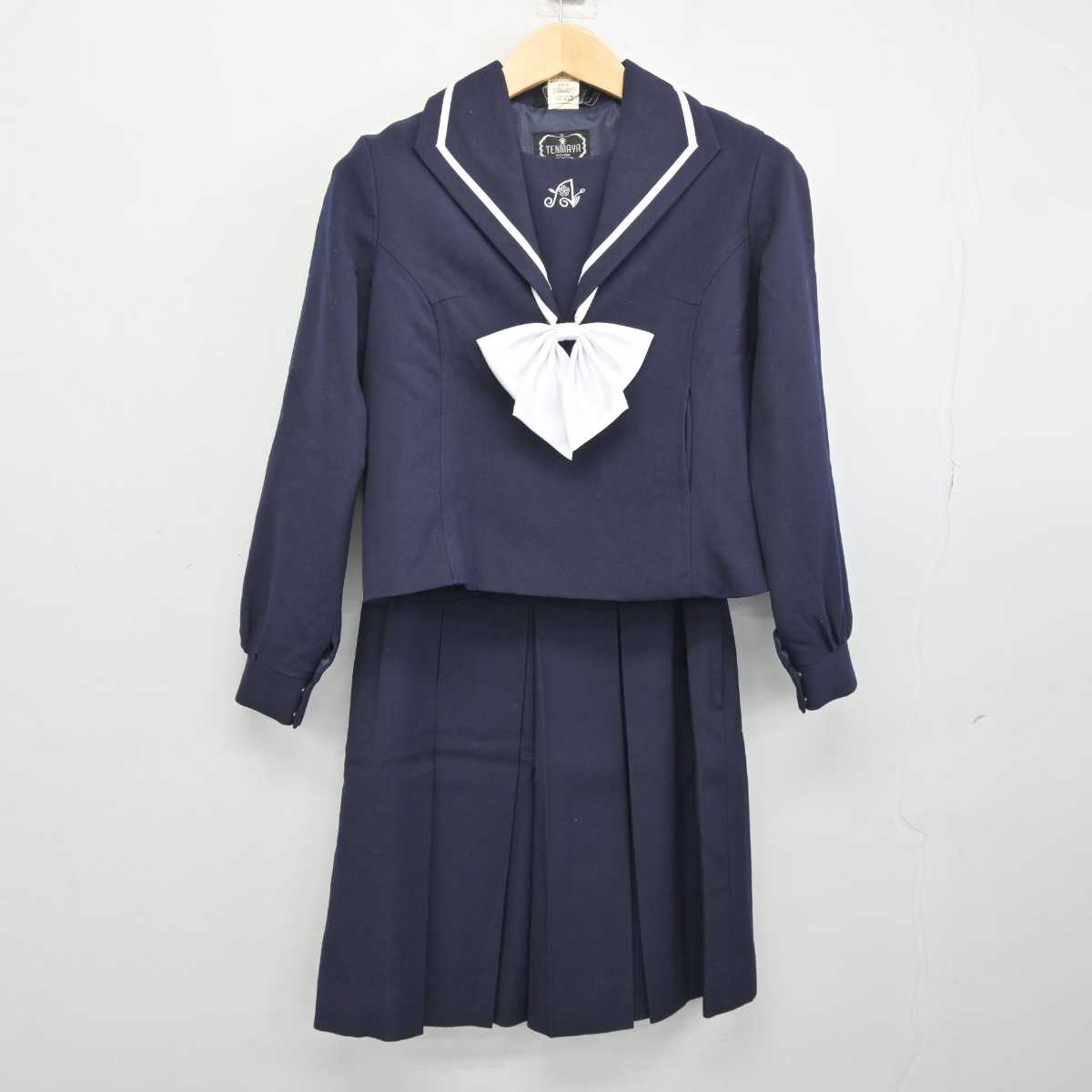 中古】岡山県 岡山朝日高等学校 女子制服 3点 (セーラー服・スカート