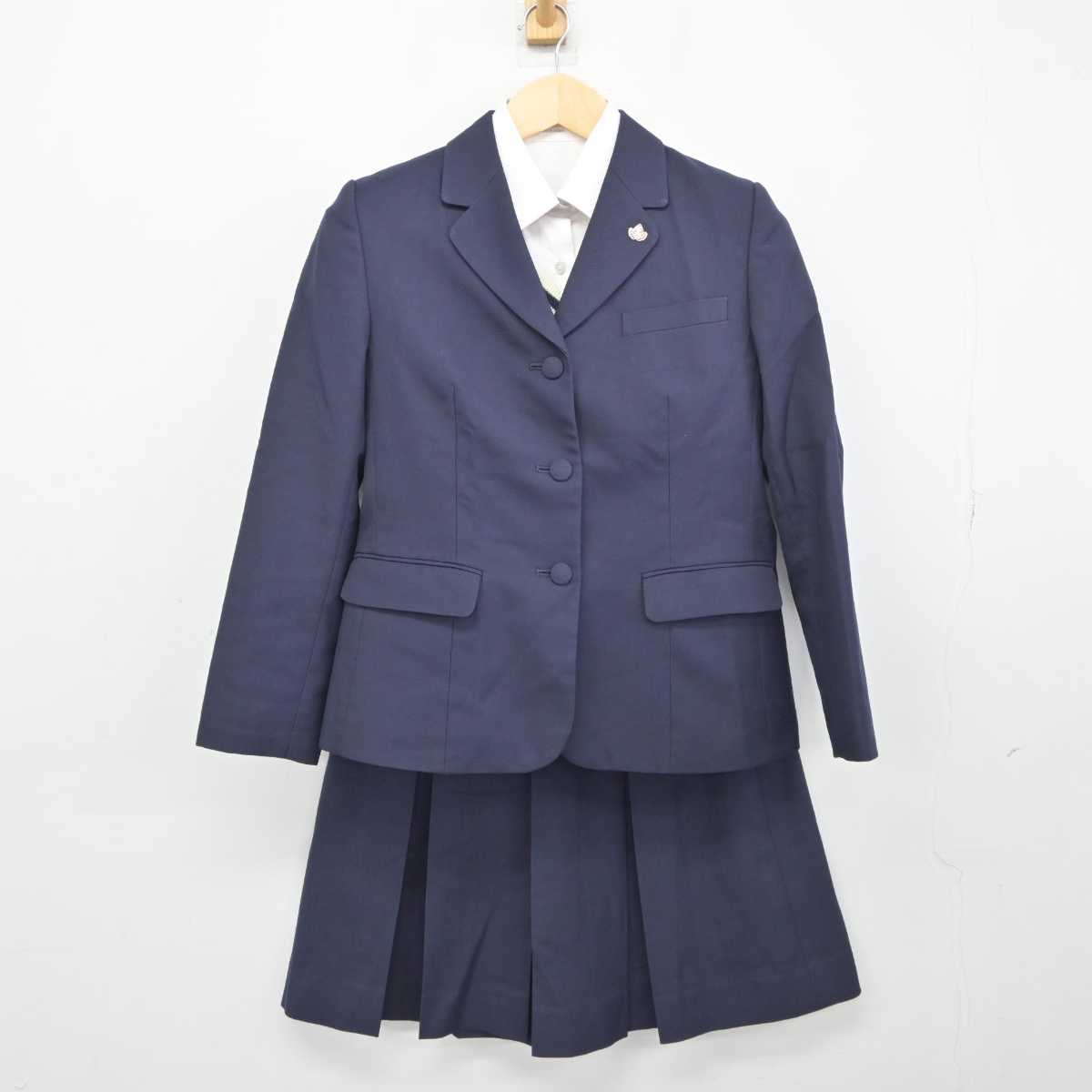 【中古】埼玉県 与野高等学校 女子制服 4点 (ブレザー・ニット・シャツ・スカート) sf045762