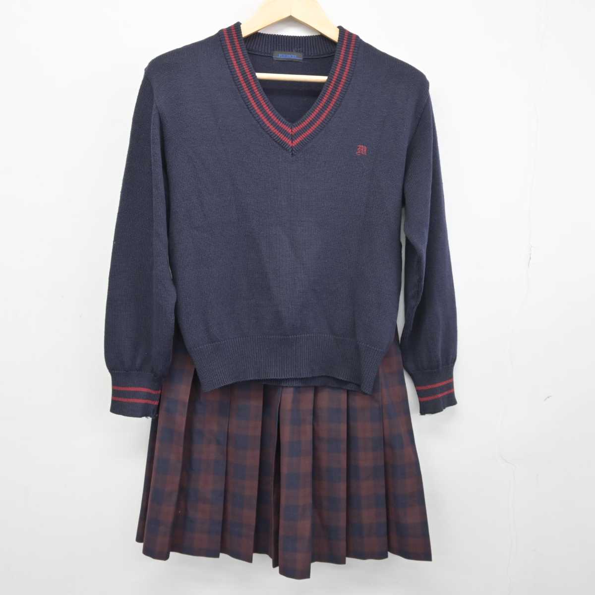 中古】京都府 京都明徳高等学校/旧制服 女子制服 2点 (ニット・スカート) sf046190 | 中古制服通販パレイド