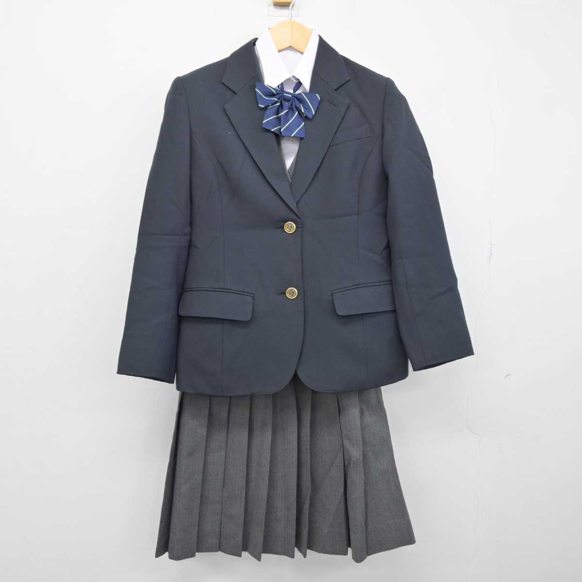 【中古】東京都 片倉高等学校 女子制服 5点 (ブレザー・シャツ・ベスト・スカート) sf046570