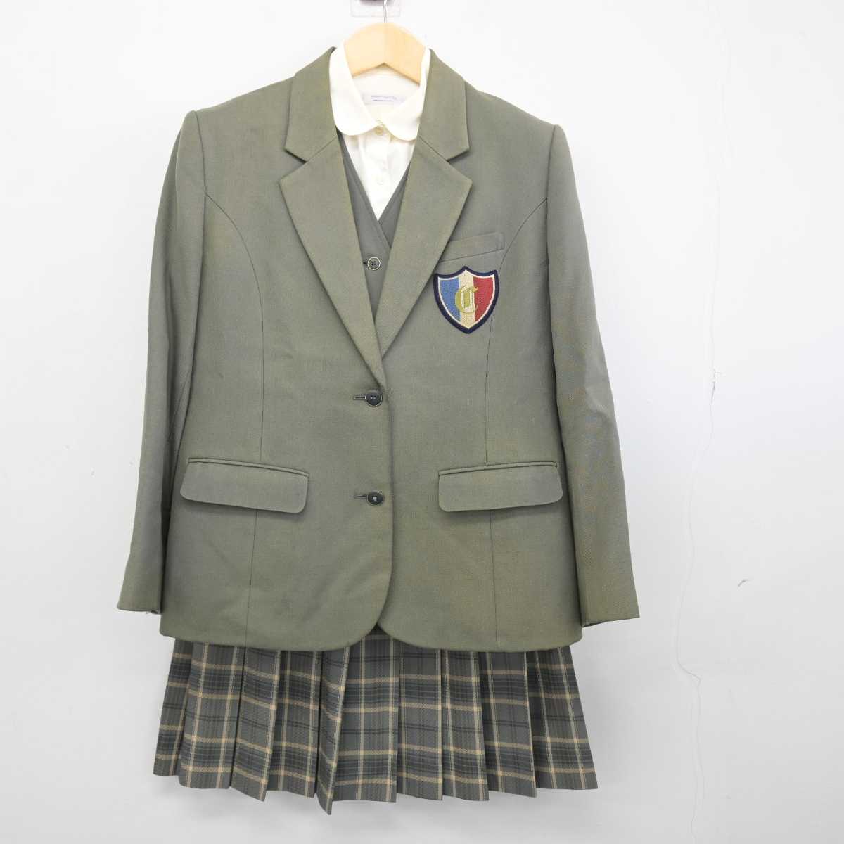 【中古】長野県 佐久長聖中学高等学校(旧制服) 女子制服 4点 (ブレザー・シャツ・ベスト・スカート) sf046607