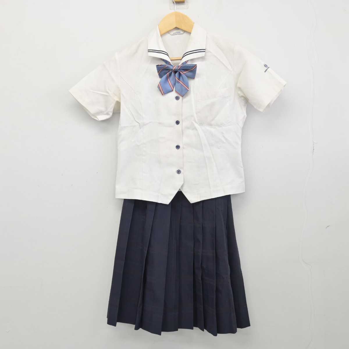 【中古】岡山県 岡山東商業高等学校 女子制服 3点 (シャツ・スカート) sf046906