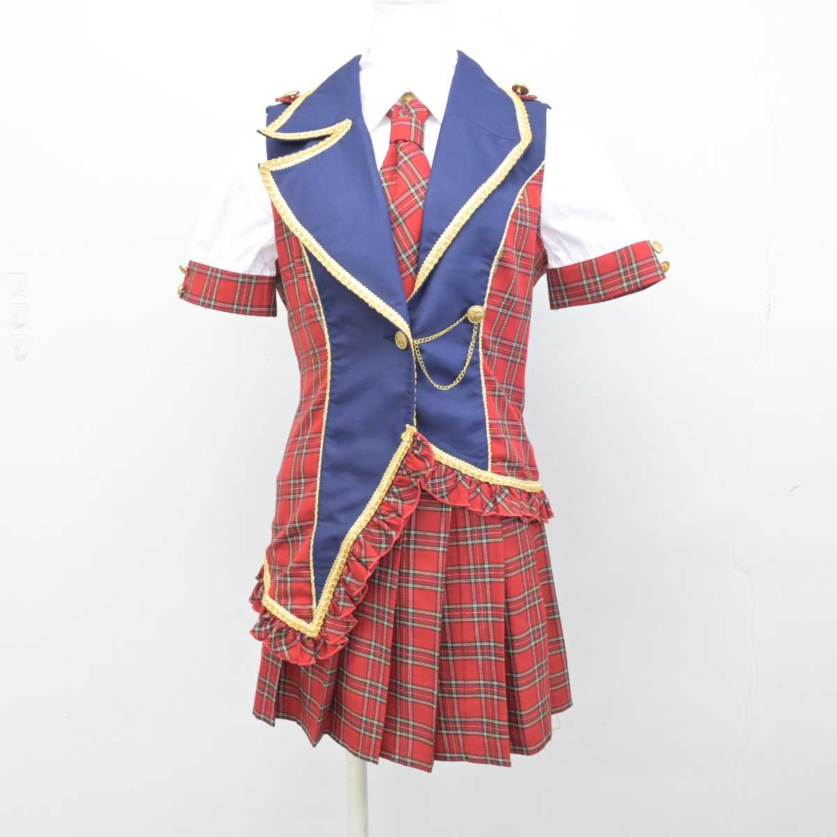 【中古】岡山県 岡山学芸館高等学校/吹奏楽部ユニフォーム 女子制服 4点 (ベスト・シャツ・スカート) sf047144