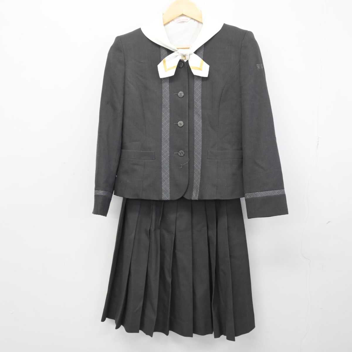 中古】大阪府 英真学園高等学校 女子制服 3点 (ブレザー・シャツ