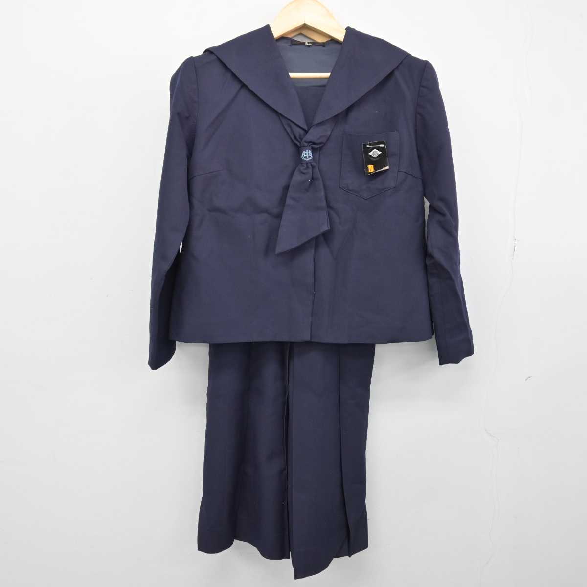 中古】福島県 二本松第一中学校 女子制服 4点 (セーラー服・スカート 