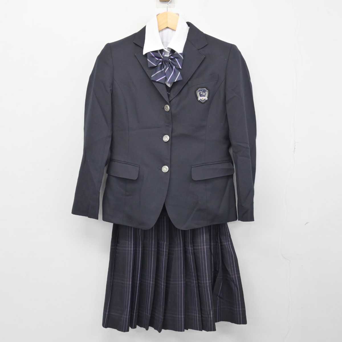 【中古】埼玉県 吉川美南高等学校 女子制服 6点 (ブレザー・ニット・シャツ・スカート) sf047730