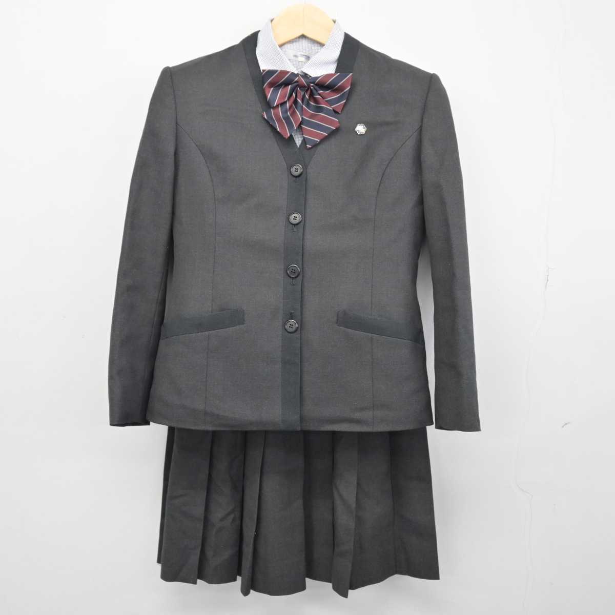 【中古】北海道 北海学園札幌高等学校 女子制服 5点 (ブレザー・ニット・シャツ・スカート) sf047923