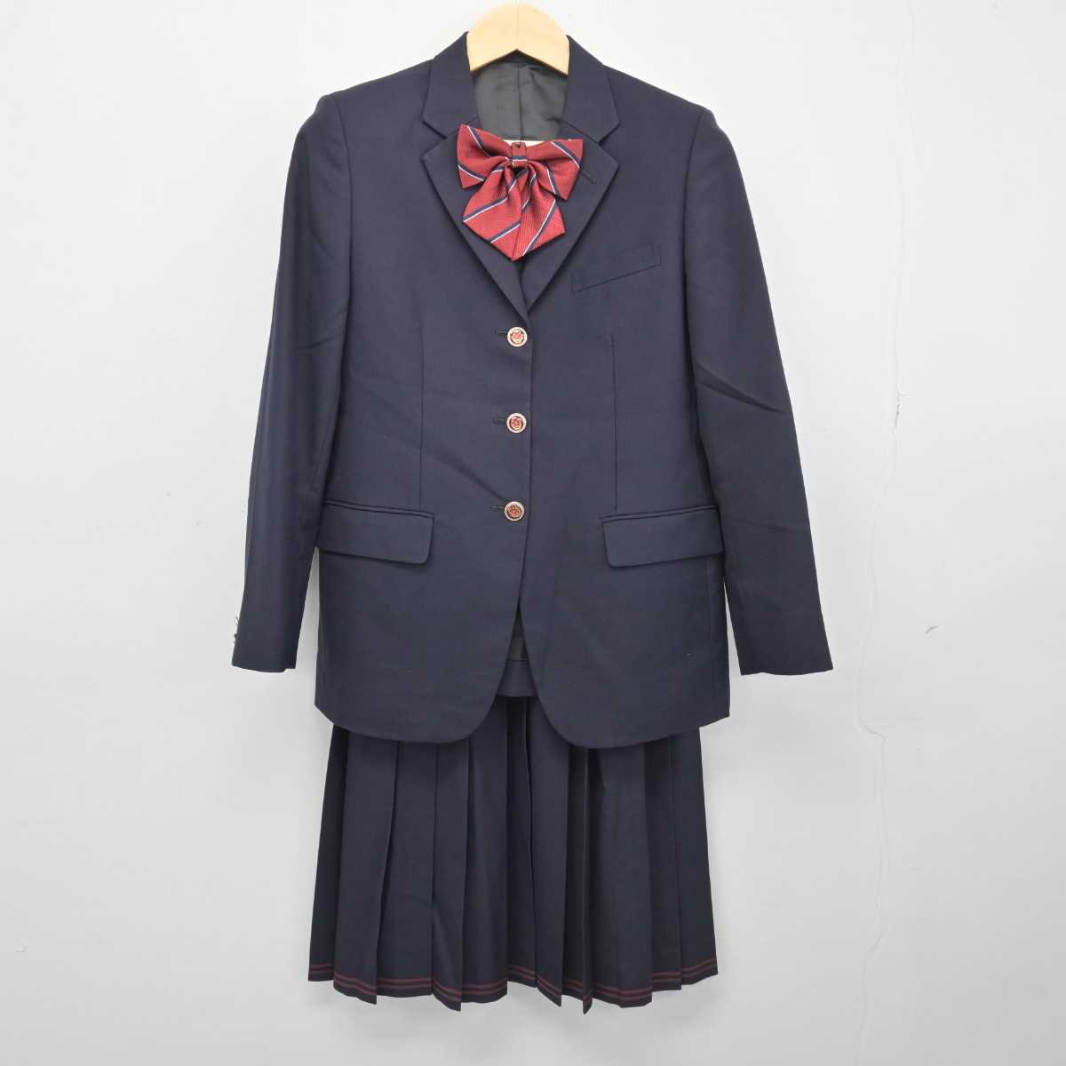 【中古】静岡県 浜松開誠館高等学校 女子制服 4点 (ブレザー・ニット・スカート) sf047926