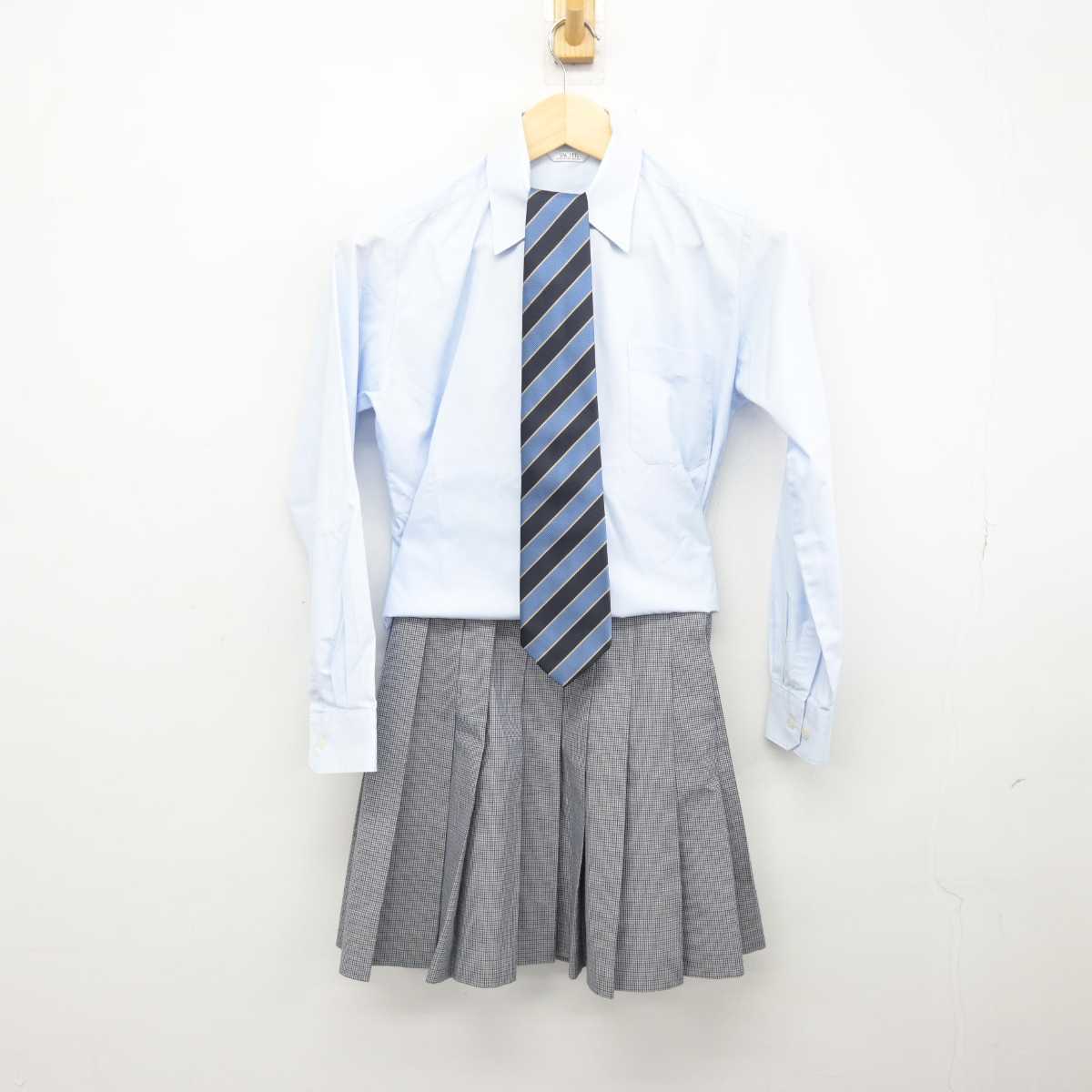 中古】大阪府 港高等学校 女子制服 3点 (シャツ・スカート) sf048316