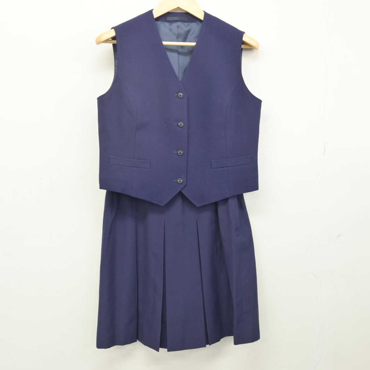 【中古】千葉県 白井高等学校 女子制服 2点 (ベスト・スカート) sf048337