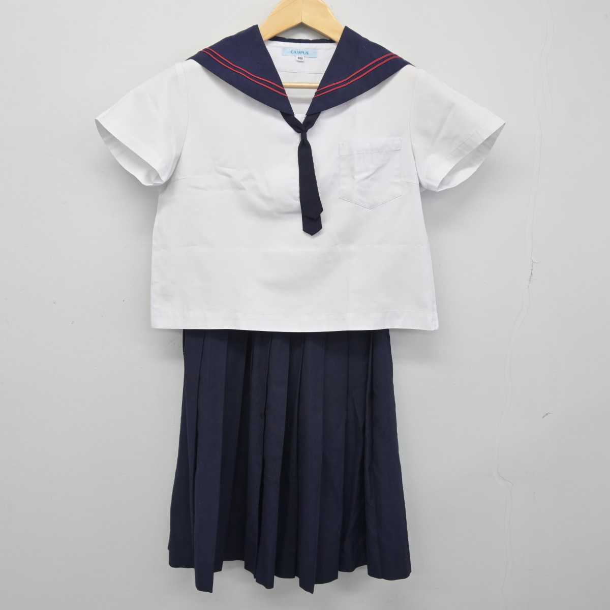 中古】長崎県 長与中学校 女子制服 3点 (セーラー服・スカート) sf048485 | 中古制服通販パレイド